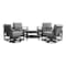 Armen Living Grand 5 Piece Black Aluminum Outdoor Seating Set with Dark Gray Cushions 840254332775 - alternate 1